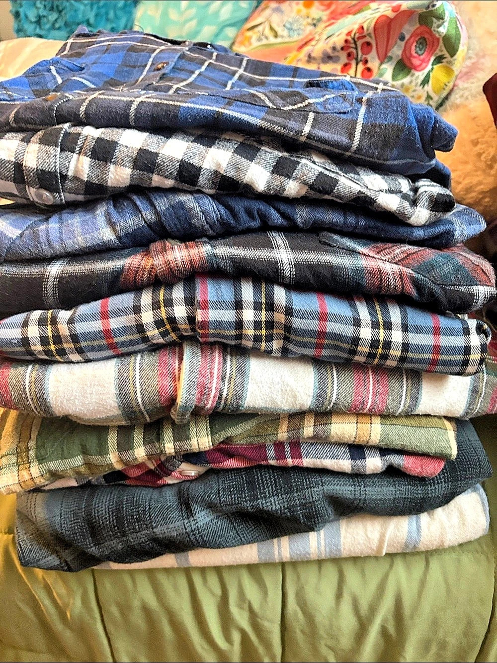 Plaid Button Down Shirt in Blue & Black